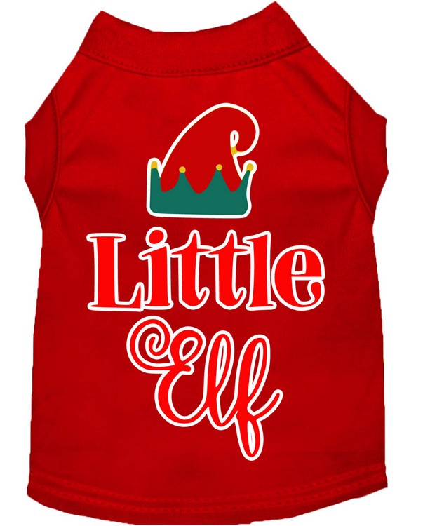 Little Elf Screen Print Dog Shirt Red XXXL